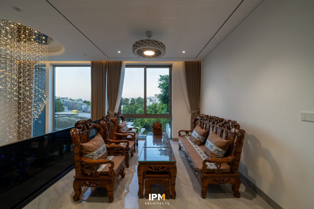 Không gian sinh hoạt chung tầng 2 TH Villa| IPM Architects